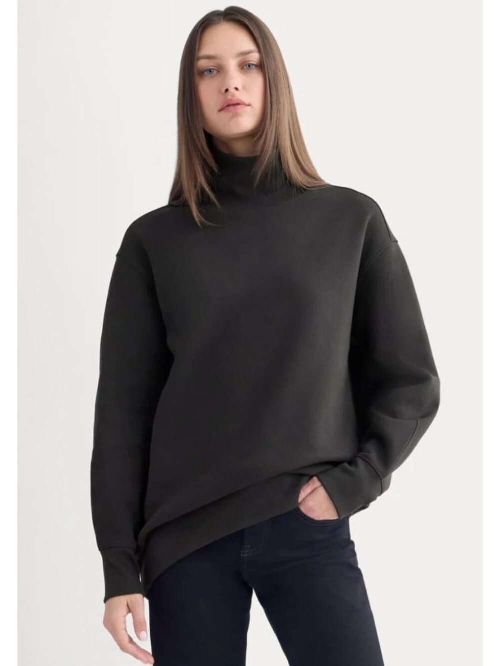 Everlane Luxe Fleece Turtleneck Women's Size XXS in Black New With Tags!